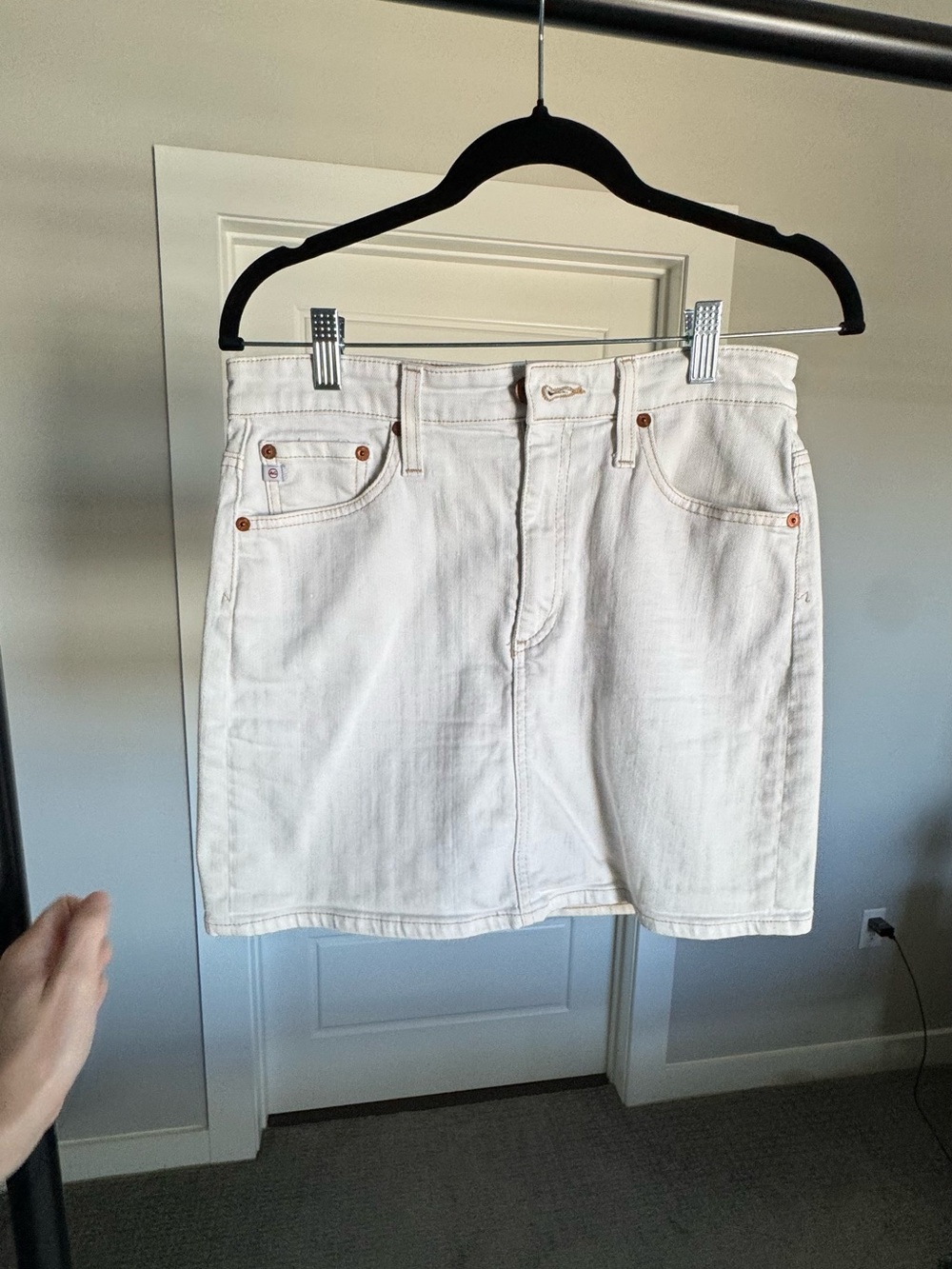 Classic White Denim Skirt - Women's Casual A-Line